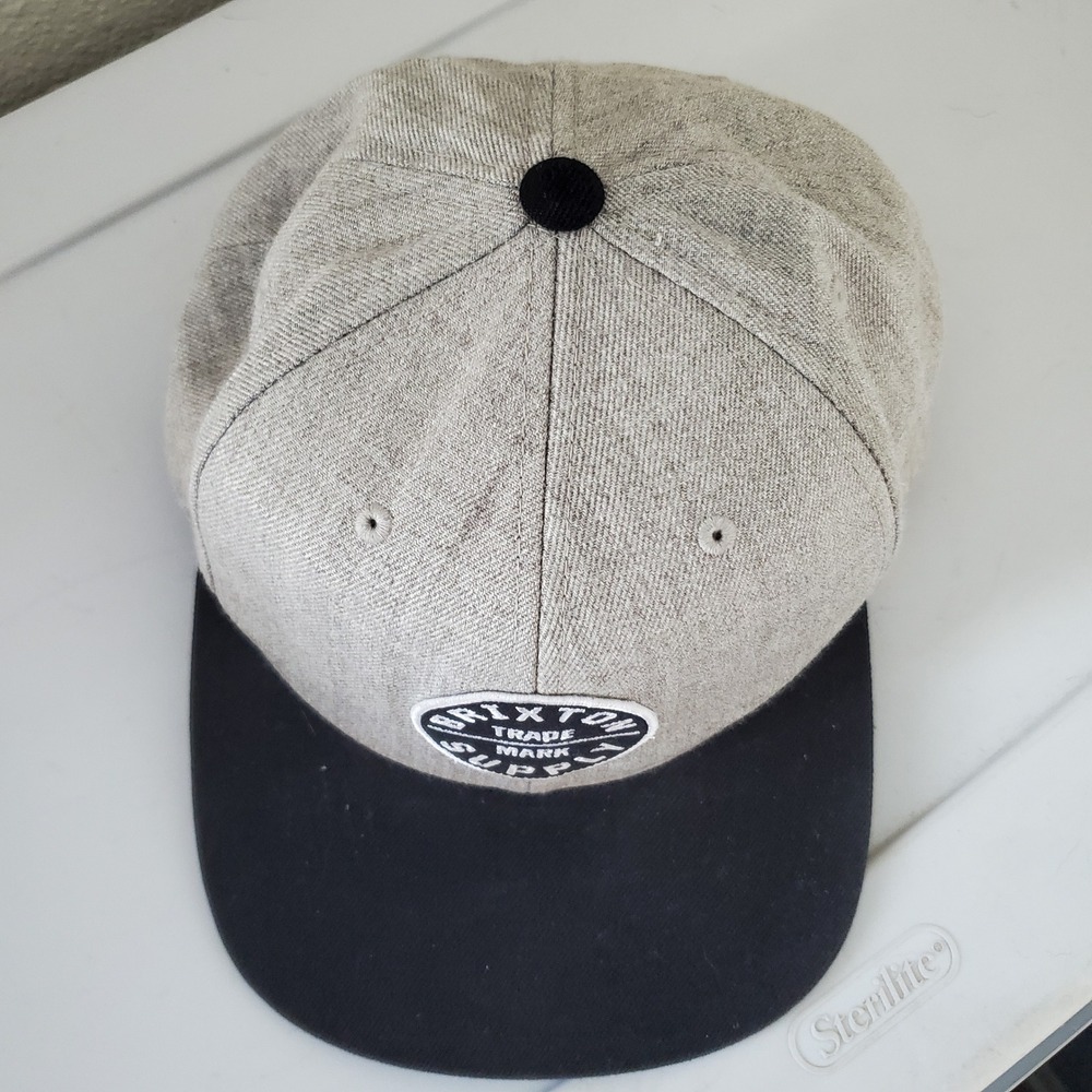 Brixton Trade Mark Supply Snapback Hat Gray Black Two Tone Wool Blend Cap - Picture 2 of 14